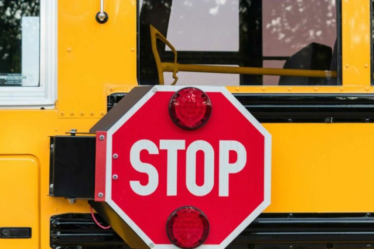 School bus stop-arm extended